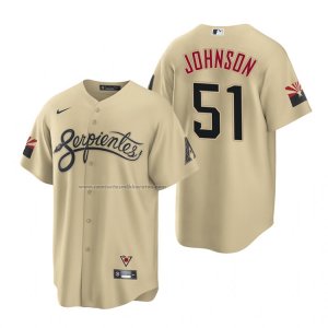 Camiseta Beisbol Hombre Arizona Diamondbacks Randy Johnson 2021 City Connect Replica Oro