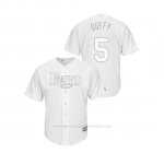 Camiseta Beisbol Hombre Tampa Bay Rays Matt Duffy 2019 Players Weekend Replica Blanco