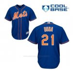 Camiseta Beisbol Hombre New York Mets Lucas Duda 21 Azul Alterno 1ª Cool Base