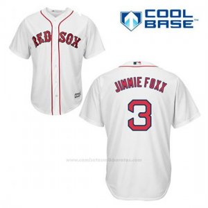 Camiseta Beisbol Hombre Boston Red Sox 3 Jimmie Foxx Blanco 1ª Cool Base