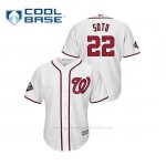 Camiseta Beisbol Hombre Washington Nationals Juan Soto 2019 World Series Bound Cool Base Blanco