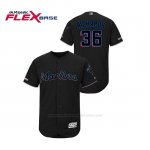 Camiseta Beisbol Hombre Miami Marlins Trevor Richards 150th Aniversario Patch 2019 Flex Base Negro