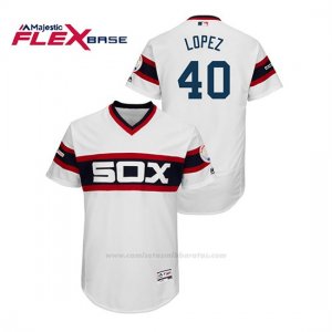 Camiseta Beisbol Hombre Chicago White Sox Reynaldo Lopez 150th Aniversario Patch Flex Base Blanco