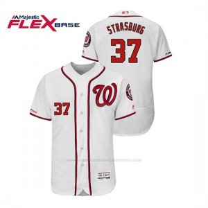 Camiseta Beisbol Hombre Washington Nationals Stephen Strasburg 150th Aniversario Patch Flex Base Blanco