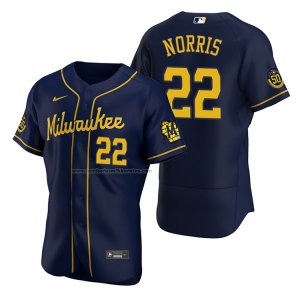 Camiseta Beisbol Hombre Milwaukee Brewers Daniel Norris Autentico Alterno Azul