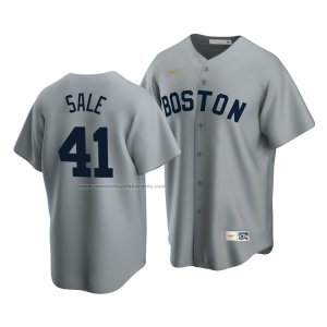 Camiseta Beisbol Hombre Boston Red Sox Chris Sale Cooperstown Collection Road Gris