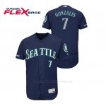 Camiseta Beisbol Hombre Seattle Mariners Marco Gonzales 150th Aniversario Patch Autentico Flex Base Azul