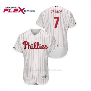 Camiseta Beisbol Hombre Philadelphia Phillies Maikel Franco 150th Aniversario Patch Flex Base Blanco