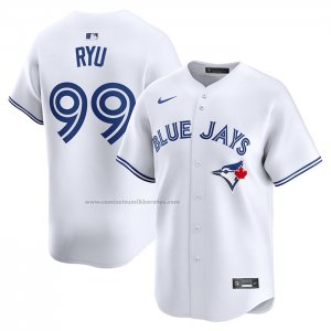 Camiseta Beisbol Hombre Toronto Blue Jays Hyun Jin Ryu Primera Limited Blanco