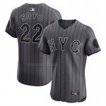 Camiseta Beisbol Hombre New York Mets Juan Soto City Connect Elite Gris