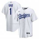 Camiseta Beisbol Hombre Los Angeles Dodgers NO 1 Dad Primera Replica Blanco
