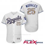 Camiseta Beisbol Hombre Kansas City Royals 25 Kendrys Morales Blanco 2017 Flex Base
