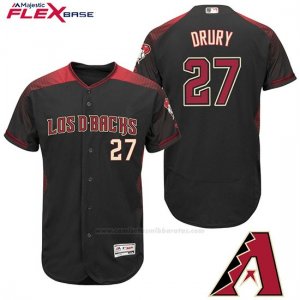 Camiseta Beisbol Hombre Arizona Diamondbacks 27 Brandon Drury Negro Hispanic Heritage Flex Base