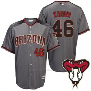 Camiseta Beisbol Hombre Arizona Diamondbacks 46 Patrick Corbin Gris