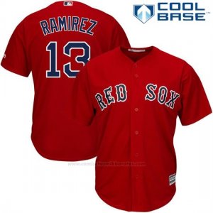 Camiseta Beisbol Hombre Boston Red Sox 13 Hanley Ramirez Scarlet Cool Base Jugador