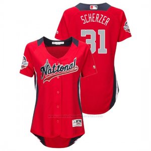 Camiseta Beisbol Mujer All Star Game Max Scherzer 2018 1ª Run Derby National League Rojo