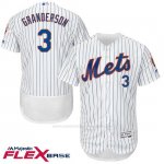 Camiseta Beisbol Hombre New York Mets Curtis Granderson Blanco Flex Base Autentico Coleccion