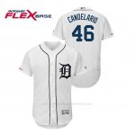 Camiseta Beisbol Hombre Detroit Tigers Jeimer Candelario 150th Aniversario Patch Flex Base Blanco