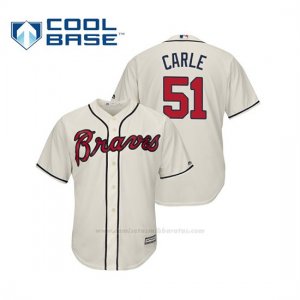 Camiseta Beisbol Hombre Atlanta Braves Shane Carle Cool Base Majestic Alternato 2019 Crema
