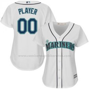 Camiseta Mujer Seattle Mariners Personalizada Blanco