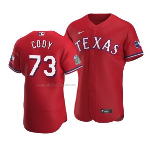Camiseta Beisbol Hombre Texas Rangers Kyle Cody Autentico Alterno Rojo