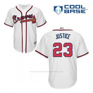 Camiseta Beisbol Hombre Atlanta Braves 23 David Justice Blanco 1ª Cool Base