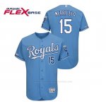Camiseta Beisbol Hombre Kansas City Royals Whit Merrifield 150th Aniversario Patch Flex Base Azul Luminoso