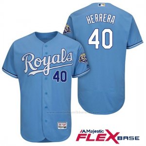 Camiseta Beisbol Hombre Kansas City Royals Kelvin Herrera Light Azul 50th Season Flex Base