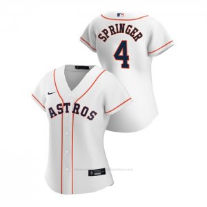 Camiseta Beisbol Mujer Houston Astros George Springer 2020 Replica Primera Blanco