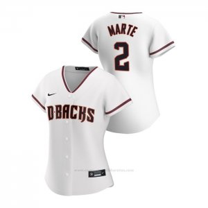 Camiseta Beisbol Mujer Arizona Diamondbacks Starling Marte 2020 Replica Primera Blanco