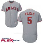 Camiseta Beisbol Hombre Los Angeles Angels 5 Albert Pujols Gris Flex Base