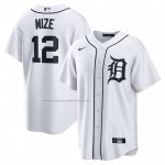 Camiseta Beisbol Hombre Detroit Tigers Casey Mize Primera Replica Blanco