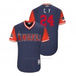 Camiseta Beisbol Hombre Los Angeles Angels Chris Young 2018 Llws Players Weekend C Y Azul