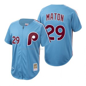 Camiseta Beisbol Hombre Philadelphia Phillies Nick Maton Autentico Cooperstown Collection Azul