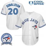 Camiseta Beisbol Hombre Toronto Blue Jays Josh Donaldson 20 Blanco Cool Base 40 Aniversario