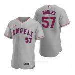 Camiseta Beisbol Hombre Los Angeles Angels Hansel Robles Autentico 2020 Road Gris