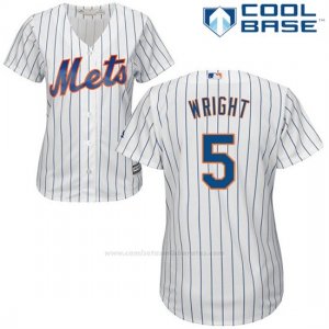 Camiseta Beisbol Mujer New York Mets David Wright Cool Base Blanco