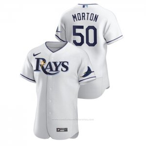 Camiseta Beisbol Hombre Tampa Bay Rays Charlie Morton Authentic Blanco
