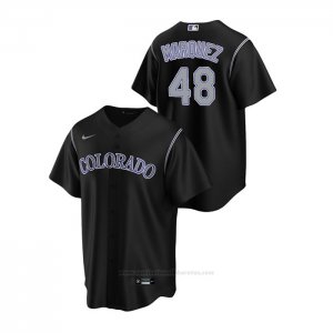 Camiseta Beisbol Hombre Colorado Rockies German Marquez Replica Alterno Negro