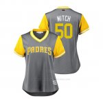 Camiseta Beisbol Mujer San Diego Padres Bryan Mitchell 2018 Llws Players Weekend Mitch Gris