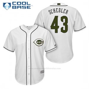 Camiseta Beisbol Hombre Cincinnati Reds 43 Scott Schebler Blanco2018 Alterno Cool Base