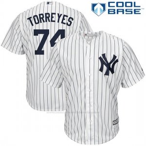 Camiseta Beisbol Hombre New York Yankees Ronald Torreyes Blanco Azul Cool Base