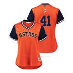 Camiseta Beisbol Mujer Houston Astros Brad Peacock 2018 Llws Players Weekend P Orange