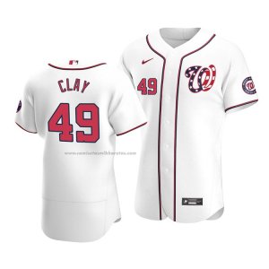 Camiseta Beisbol Hombre Washington Nationals Sam Clay Autentico Alterno Blanco