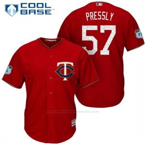 Camiseta Beisbol Hombre Minnesota Twins Ryan Pressly Scarlet 2017 Entrenamiento de Primavera Cool Base Jugador