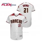 Camiseta Beisbol Hombre Arizona Diamondbacks Zack Greinke 150th Aniversario Patch Autentico Flex Base Blanco Rojo