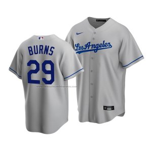 Camiseta Beisbol Hombre Los Angeles Dodgers Andy Burns Replica Gris