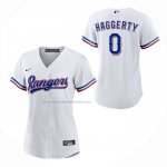 Camiseta Beisbol Mujer Texas Rangers Sam Haggerty Primera Replica Blanco