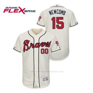 Camiseta Beisbol Hombre Atlanta Braves Sean Newcomb 150th Aniversario Patch Autentico Flex Base Crema