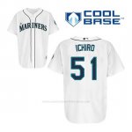 Camiseta Beisbol Hombre Seattle Mariners Ichiro Suzuki 51 Blanco 1ª Cool Base